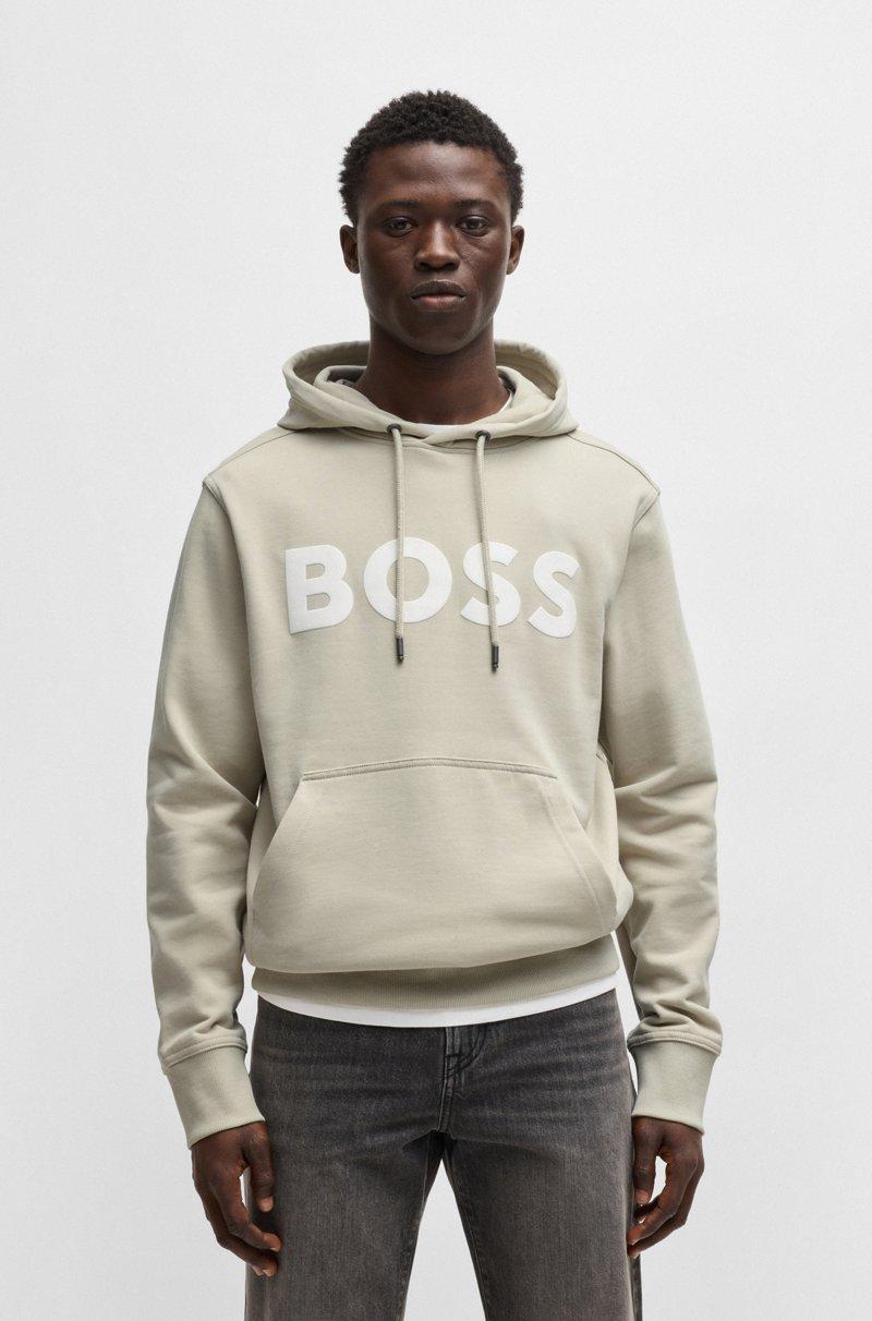 Hugo Boss Sudadera con capucha relaxed fit de felpa de algodón con logo grande Precios de Black Friday