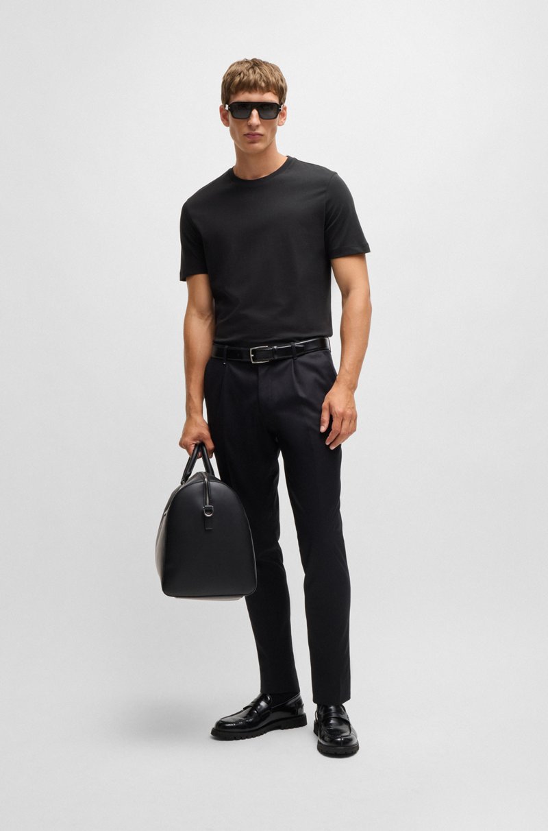 Hugo Boss Camiseta regular fit de punto de algodón con cuello acanalado En oferta