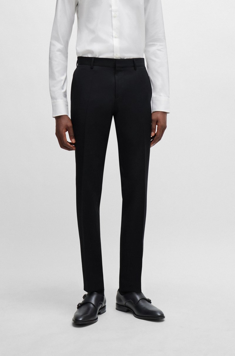 Hugo Boss Pantalones slim fit de sarga de lana virgen Última moda