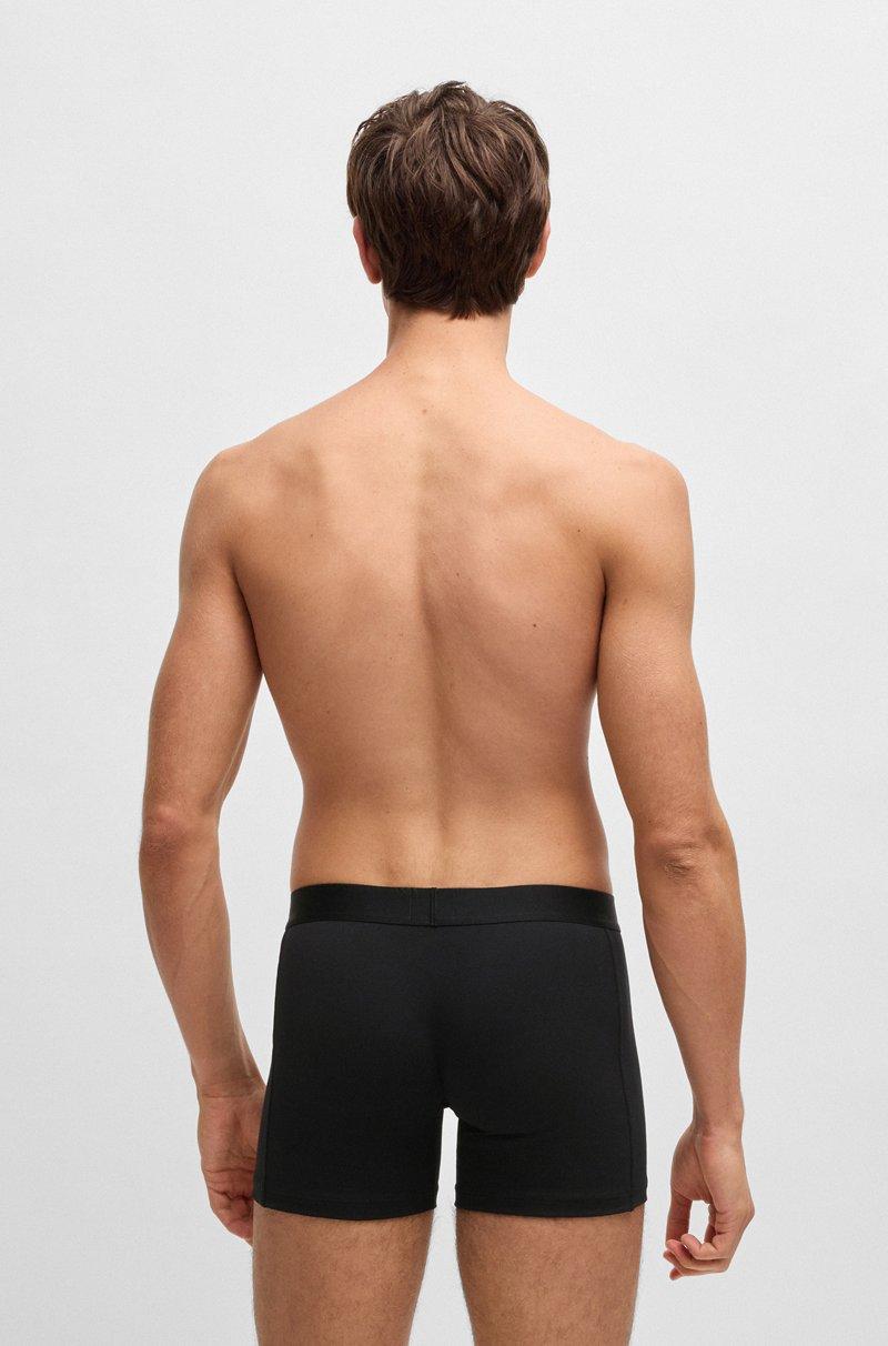 Hugo Boss Paquete de tres calzoncillos bóxer en algodón elástico con logos Grandes ahorros