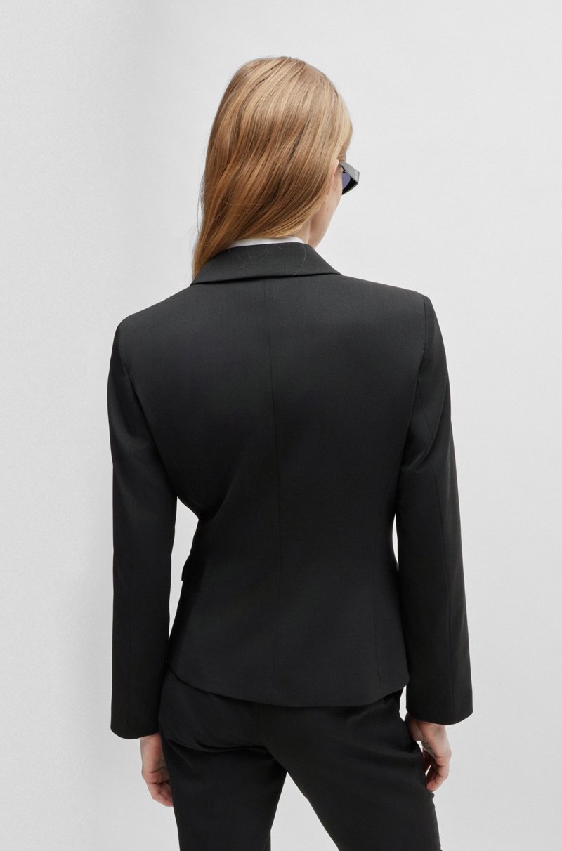 Hugo Boss Chaqueta recta en tejido elástico con solapas descendentes En línea