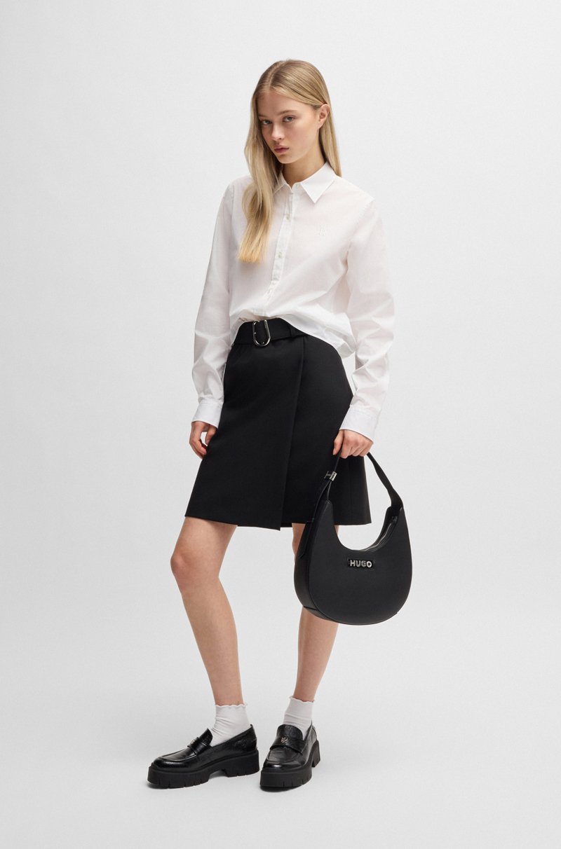 Hugo Boss Blusa regular fit de lona de algodón elástico Outlet online