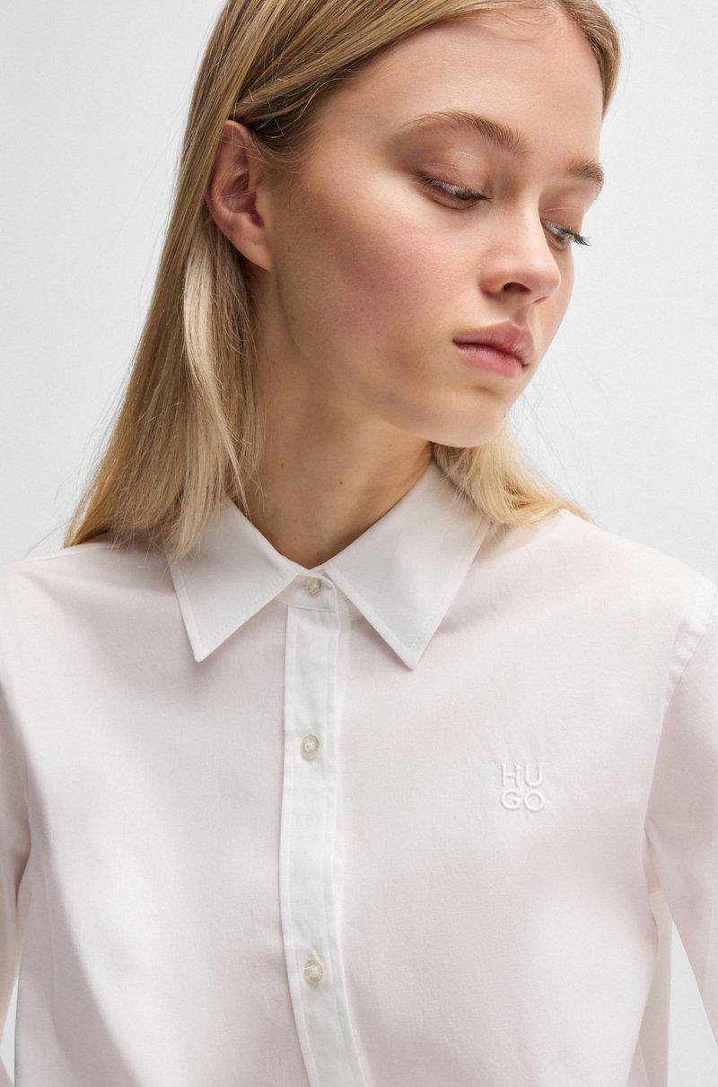 Hugo Boss Blusa regular fit de lona de algodón elástico Outlet online