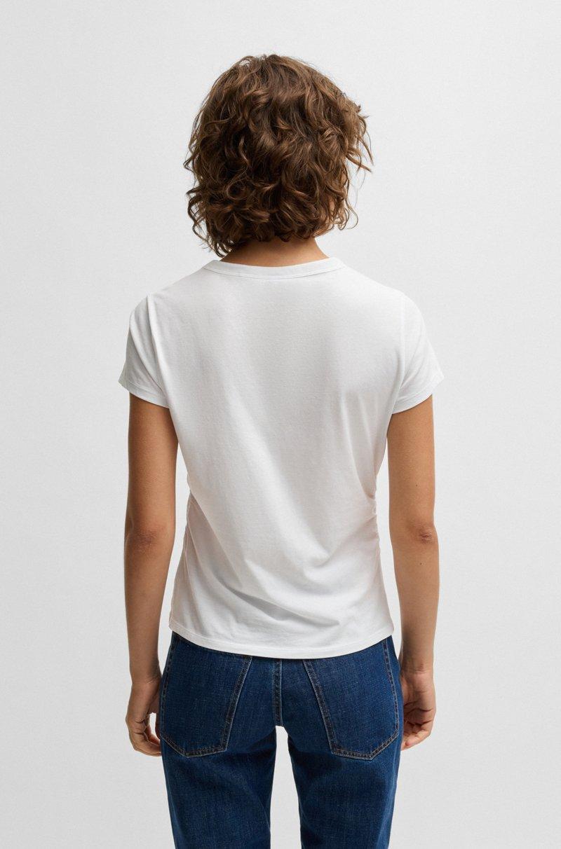 Hugo Boss Camiseta ajustada de algodón con chile con tachuelas de cristal Venta caliente