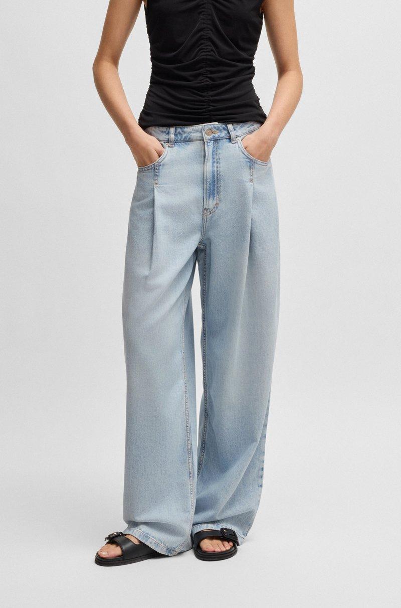 Hugo Boss Vaqueros loose fit de denim azul desteñido En oferta