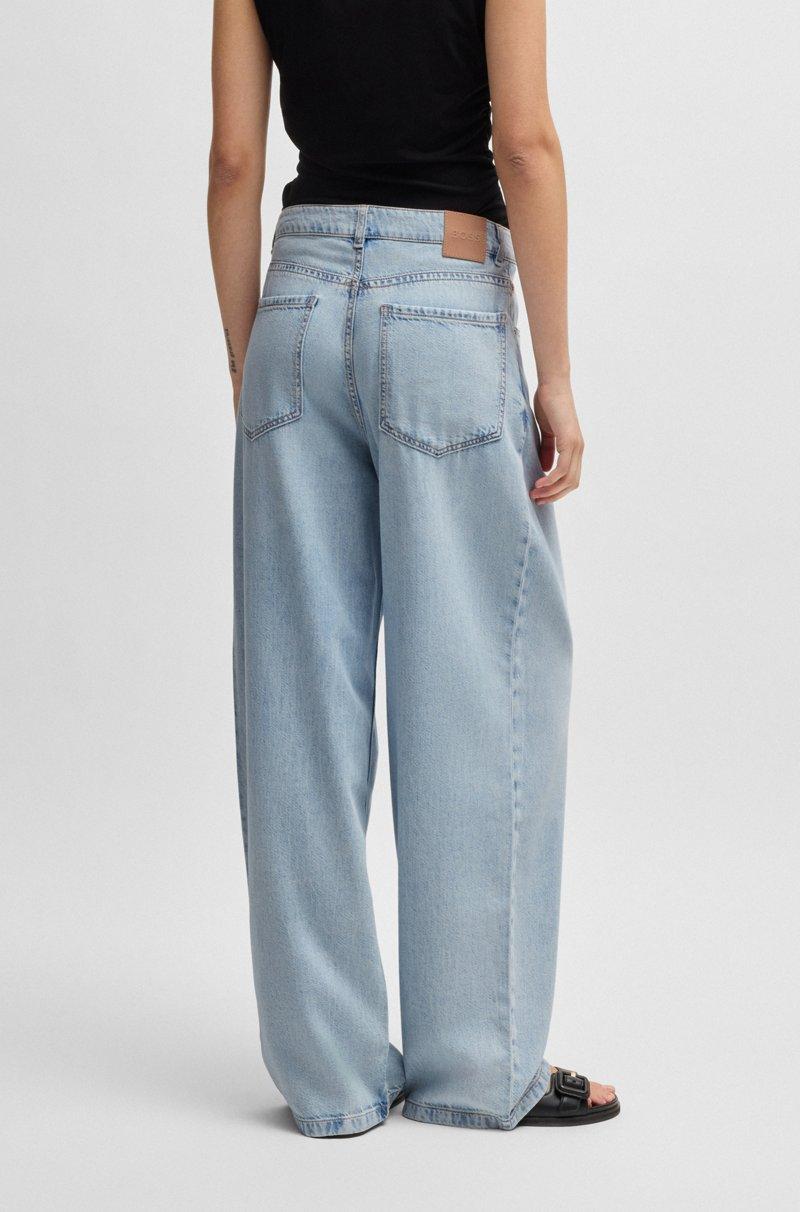 Hugo Boss Vaqueros loose fit de denim azul desteñido En oferta