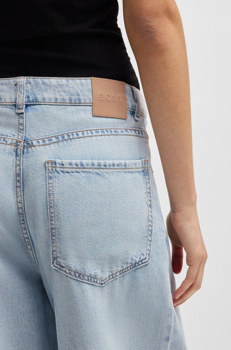 Hugo Boss Vaqueros loose fit de denim azul desteñido En oferta