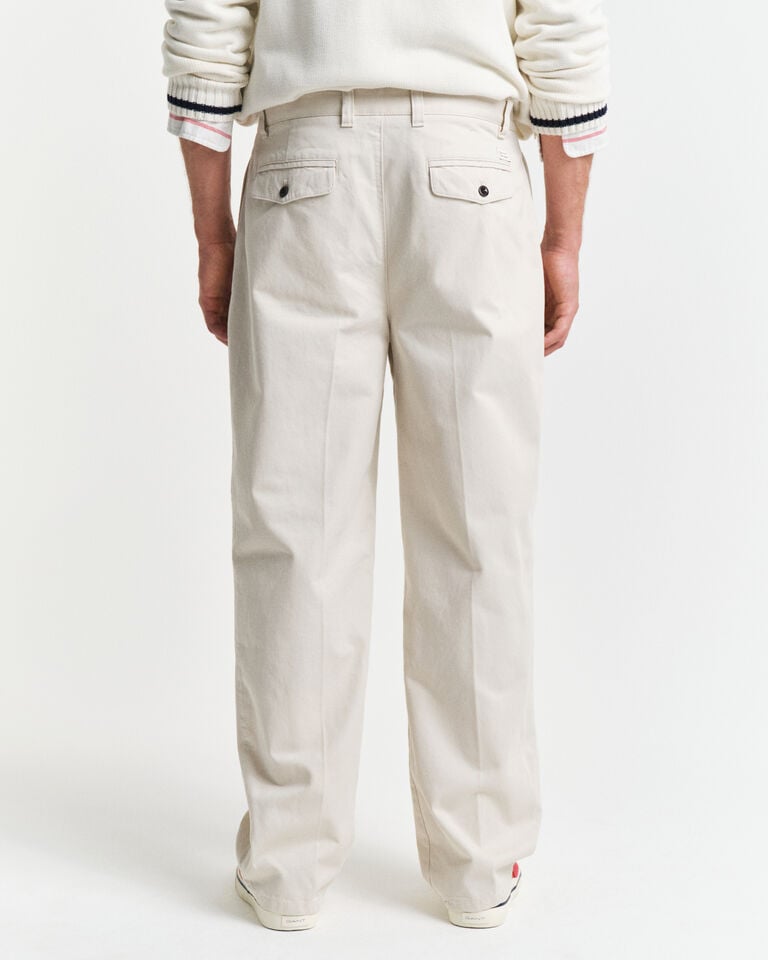 Gant Pantalones chinos de pinzas Relaxed Fit en sarga de algodón Rebajas de fábrica