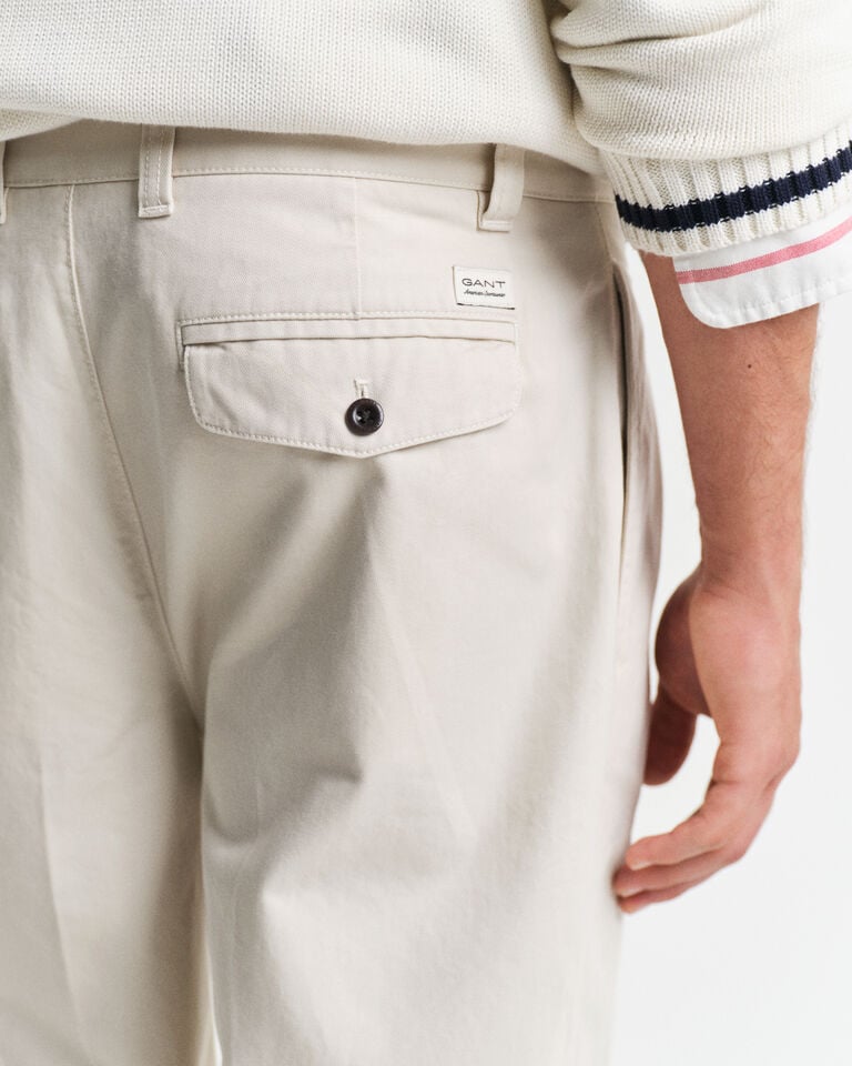 Gant Pantalones chinos de pinzas Relaxed Fit en sarga de algodón Rebajas de fábrica