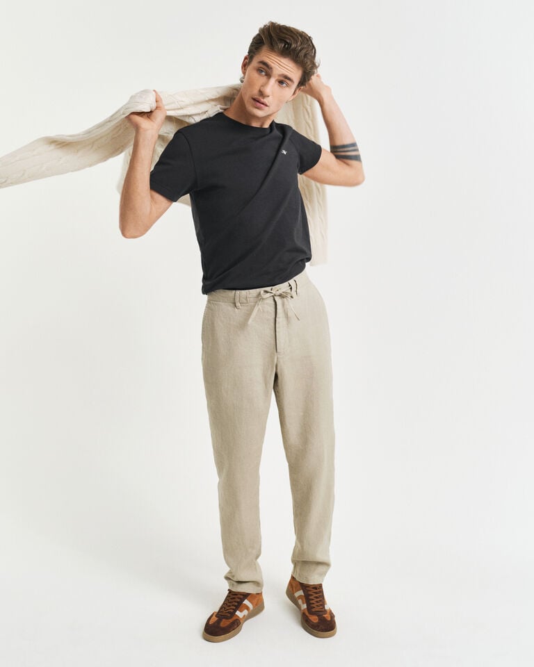 Gant Pantalones Relaxed Fit de lino con cordón ajustable Ventas relámpago