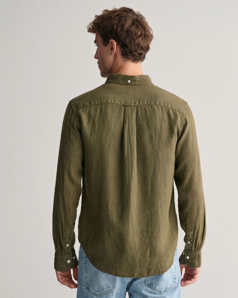 Gant Camisa Regular Fit de lino teñido en prenda Descuento