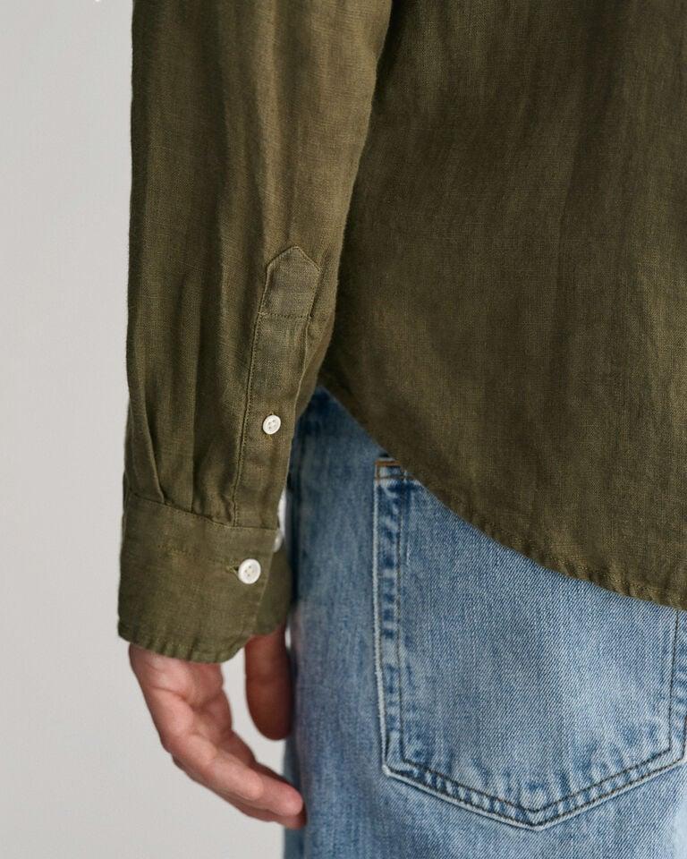 Gant Camisa Regular Fit de lino teñido en prenda Descuento