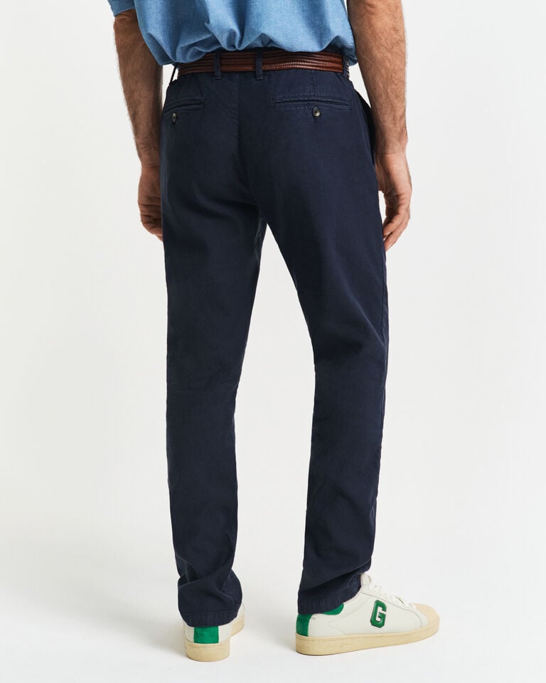 Gant Pantalones chinos Slim Fit de algodón y lino Liquidación