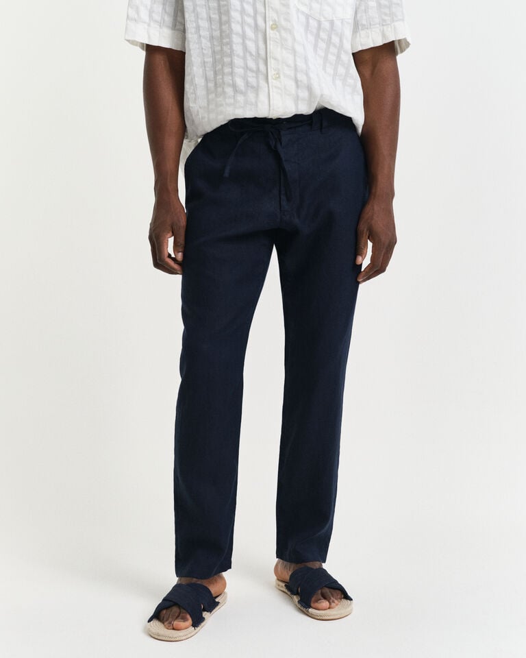 Gant Pantalones Relaxed Fit de lino con cordón ajustable Oferta especial
