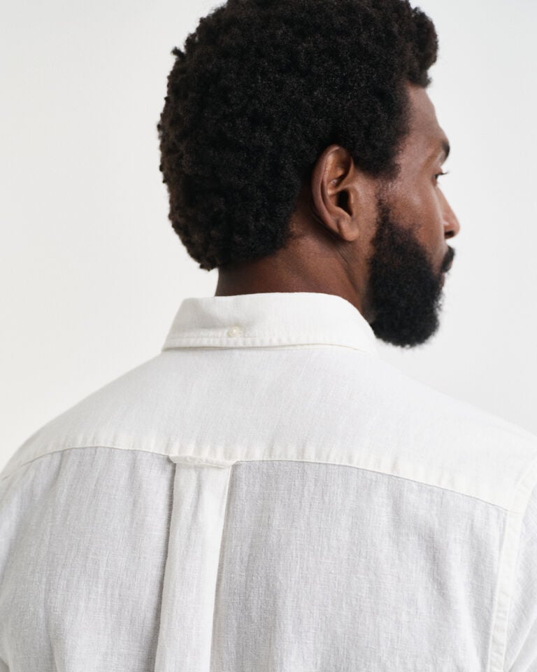 Gant Camisa Regular Fit de manga corta en algodón y lino COMPRAR AHORA