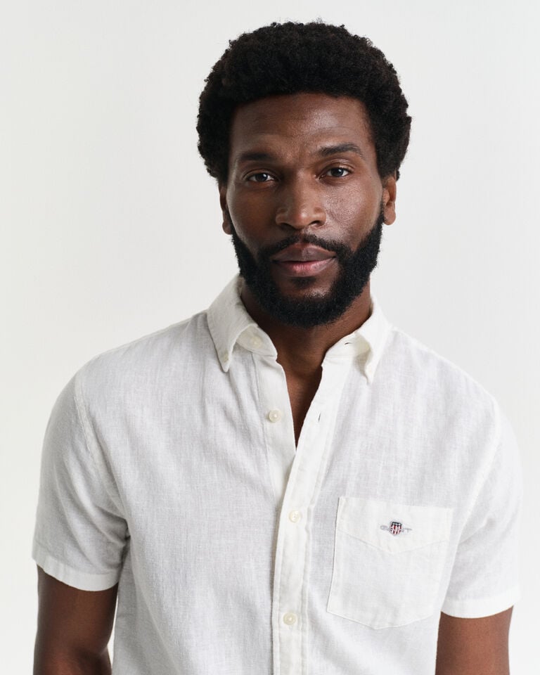 Gant Camisa Regular Fit de manga corta en algodón y lino COMPRAR AHORA