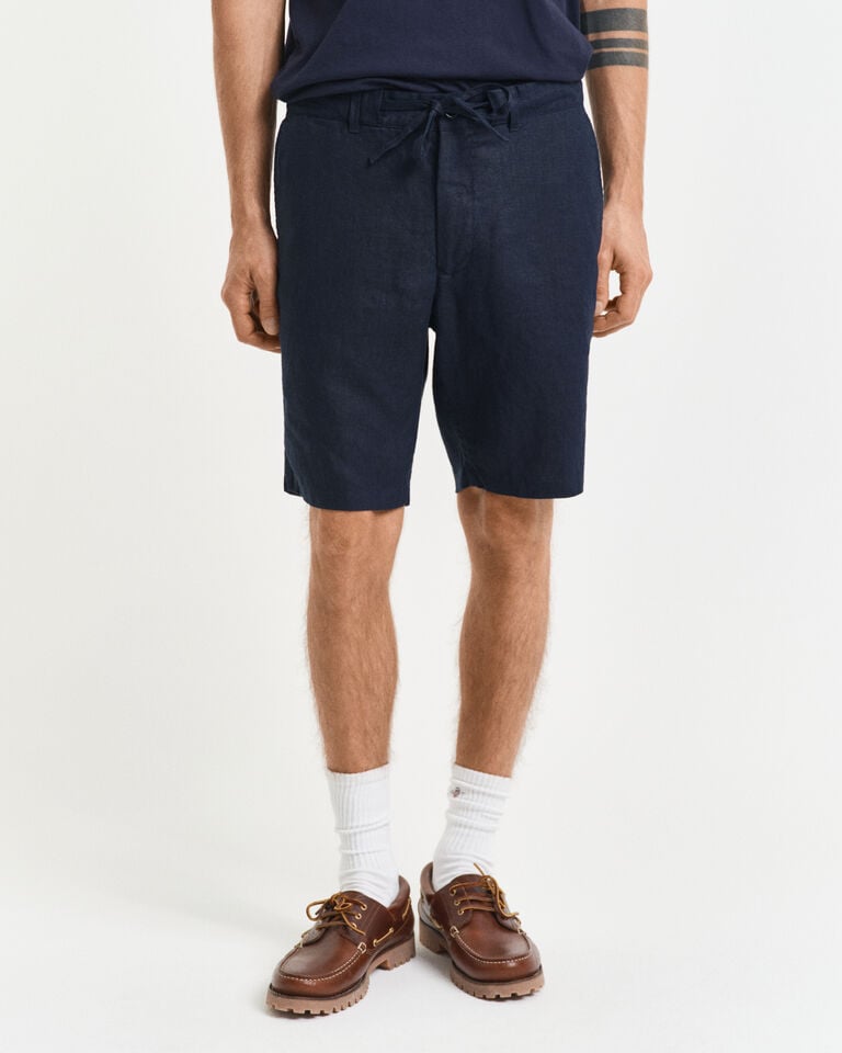 Gant Pantalones cortos Relaxed Fit de lino con cordón ajustable Último día