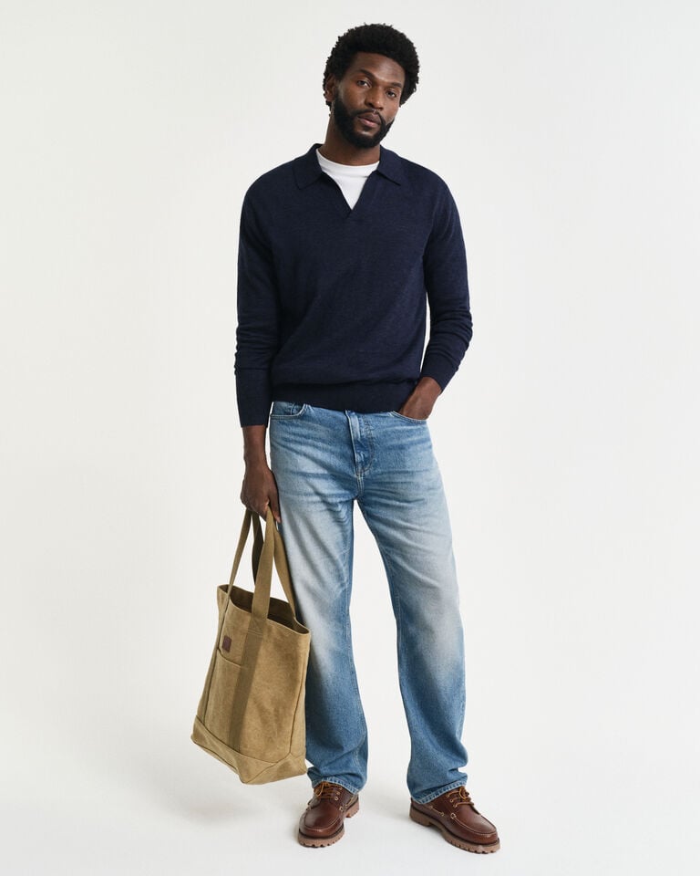 Gant Jersey tipo polo en mezcla de lino Superdescuento