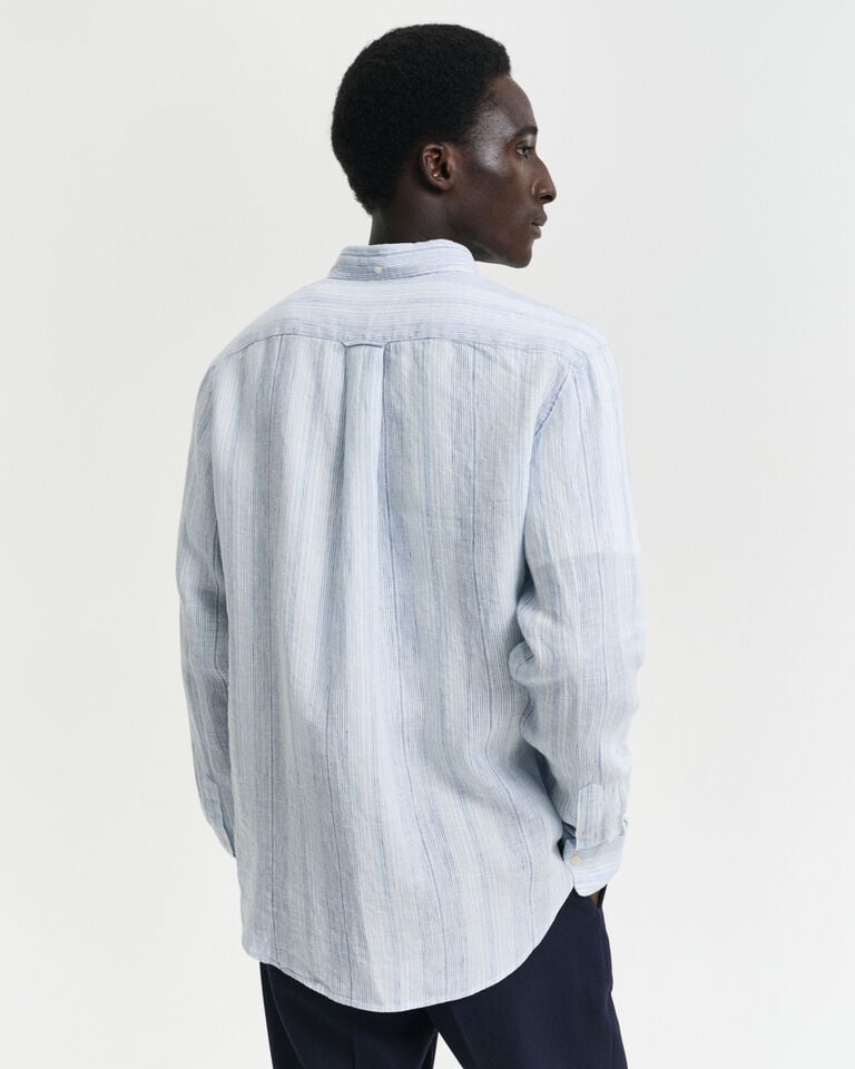 Gant Camisa Regular Fit de lino a rayas finas Grandes descuentos