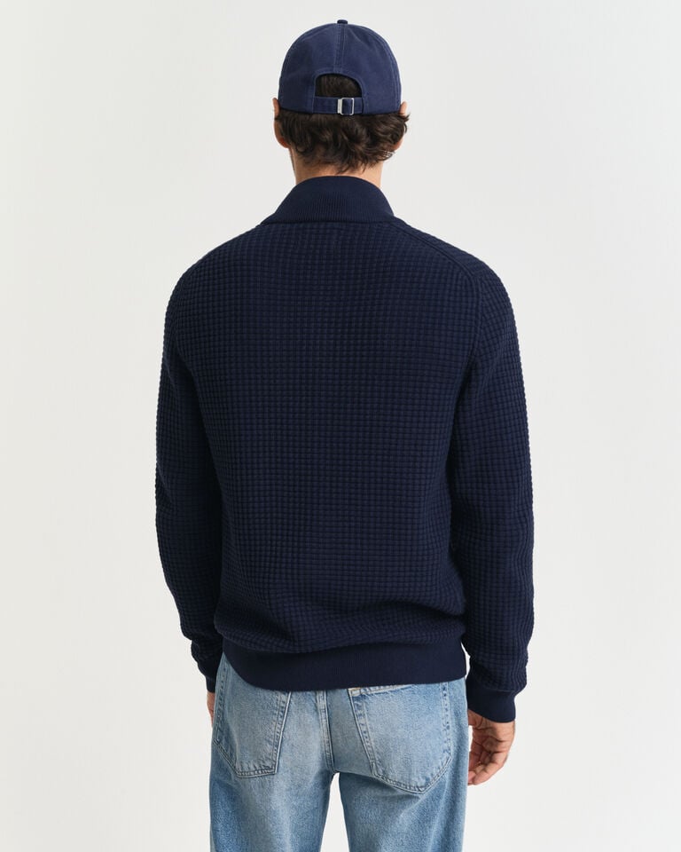 Gant Cárdigan de algodón con cremallera y textura Precios de Black Friday