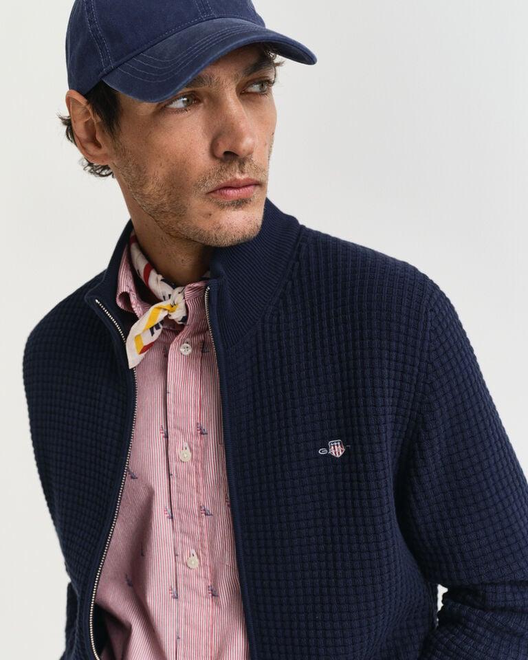 Gant Cárdigan de algodón con cremallera y textura Precios de Black Friday