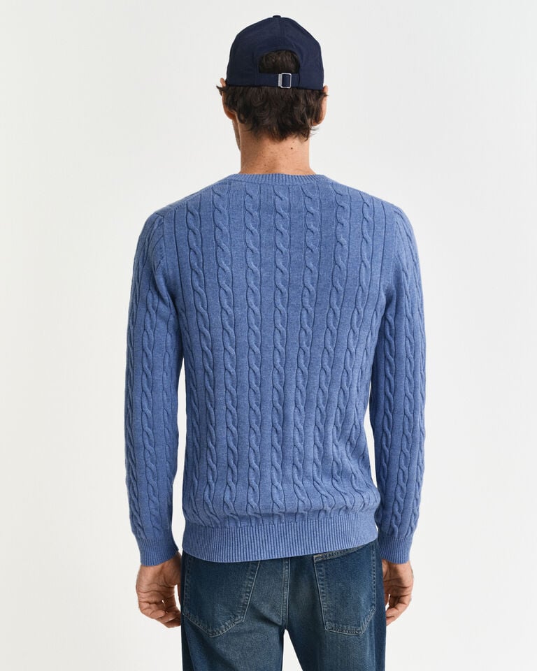 Gant Jersey de cuello redondo y punto de ochos en algodón Última moda