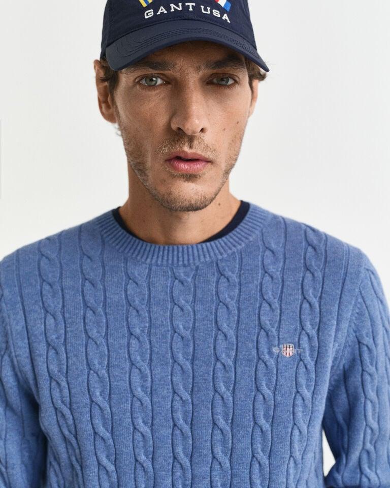 Gant Jersey de cuello redondo y punto de ochos en algodón Última moda