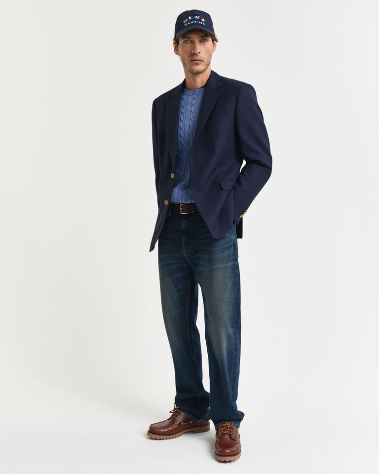 Gant Jersey de cuello redondo y punto de ochos en algodón Última moda