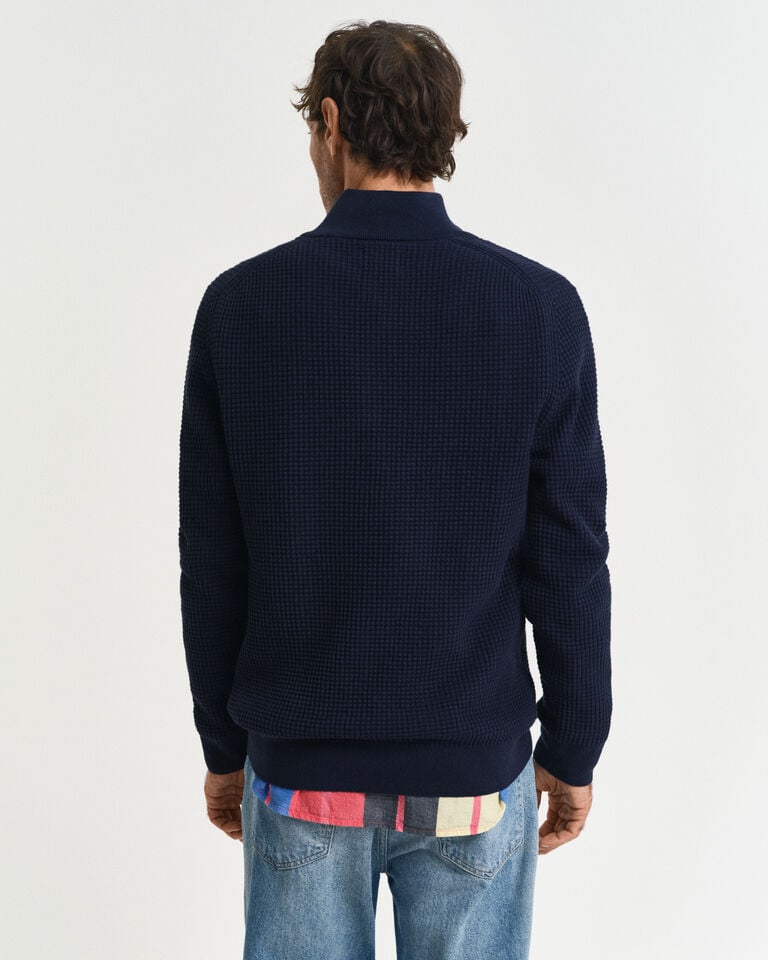 Gant Jersey de algodón con media cremallera y textura Descuento por venta flash