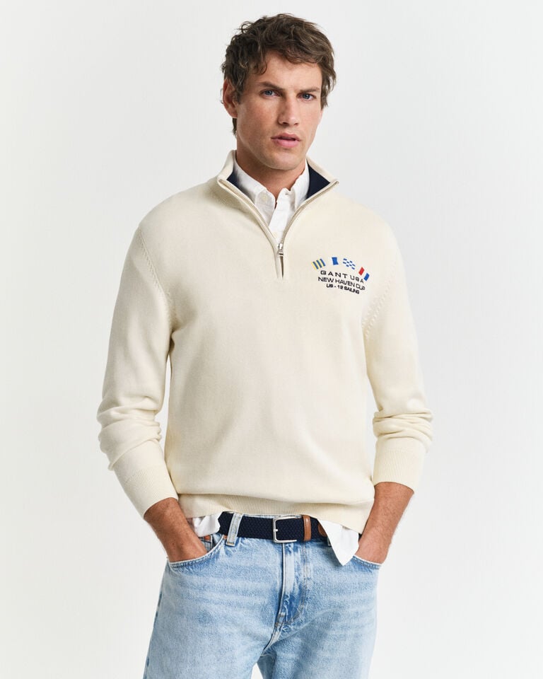 Gant Jersey con media cremallera Nautical Flags Ofertas de temporada