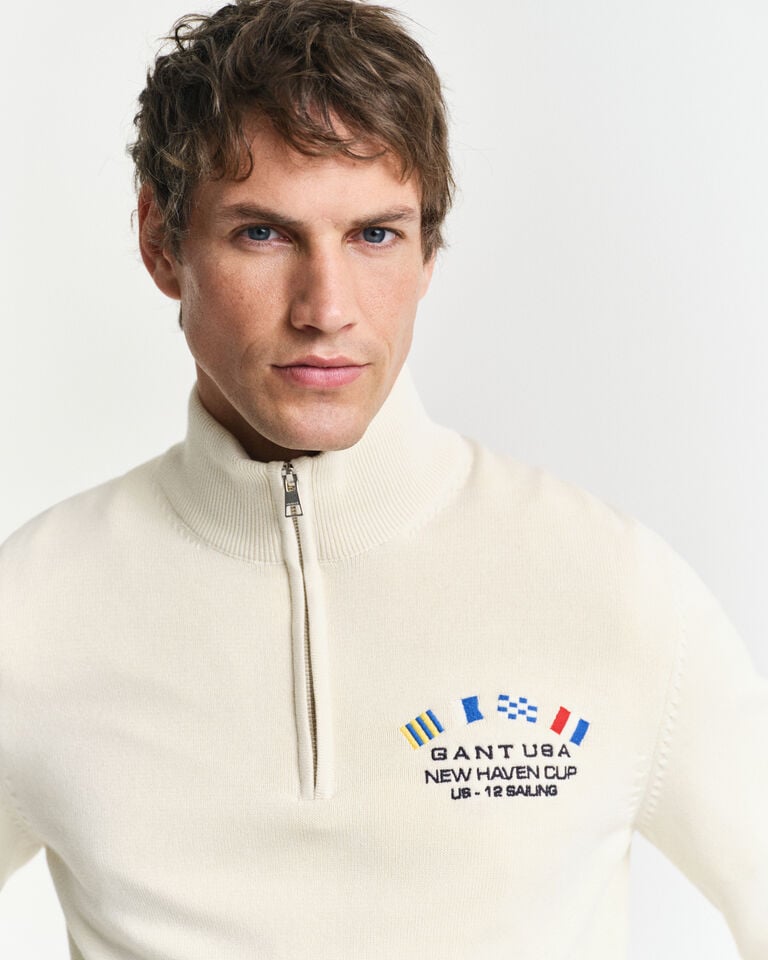 Gant Jersey con media cremallera Nautical Flags Ofertas de temporada