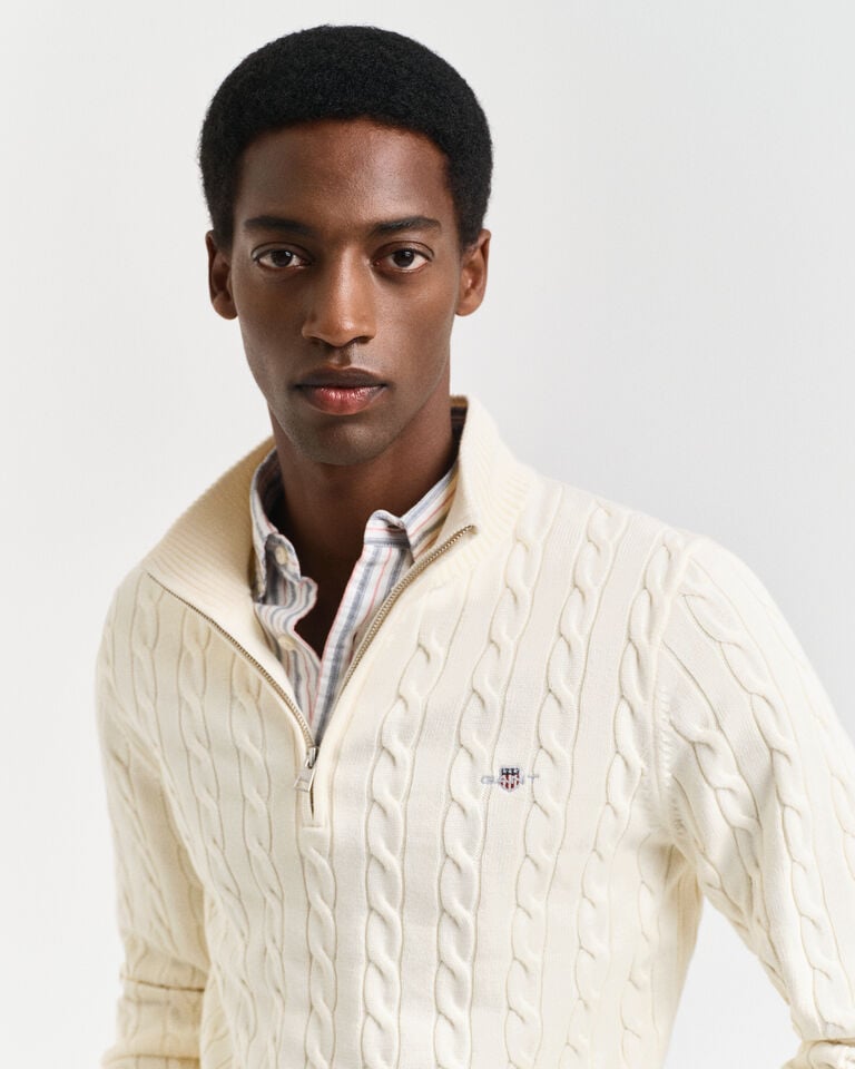 Gant Jersey de punto de ochos de algodón con media cremallera COMPRAR AHORA
