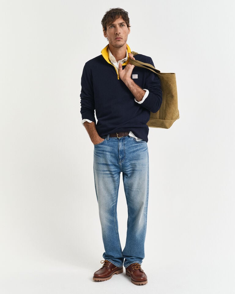Gant Sudadera con media cremallera en contraste Tienda de fábrica