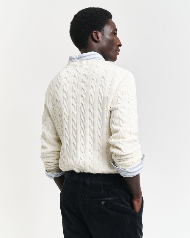 Gant Jersey de cuello redondo y punto de ochos en algodón Última moda