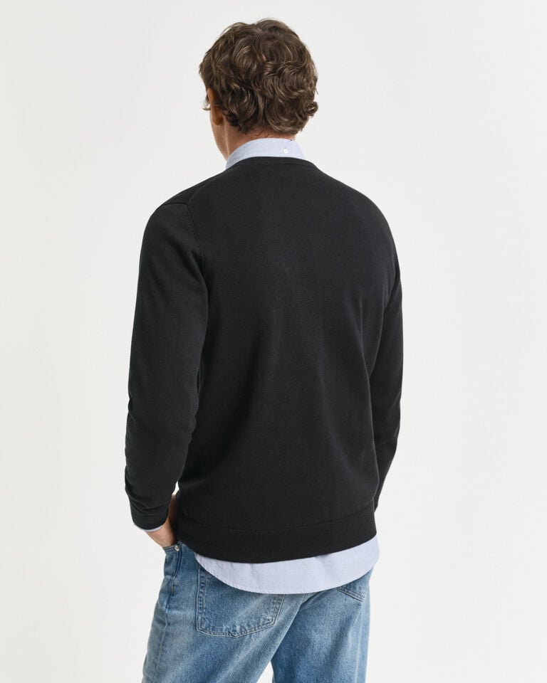 Gant Jersey clásico de algodón con cuello de pico Descuento por venta flash