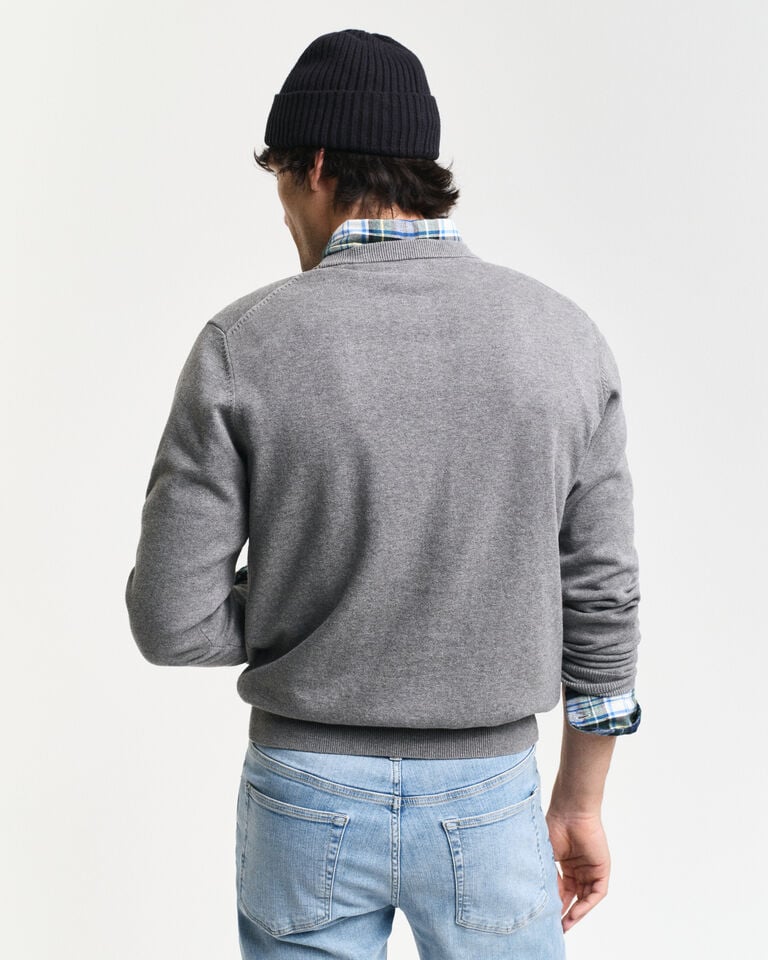 Gant Jersey clásico de algodón con cuello redondo Ofertas especiales