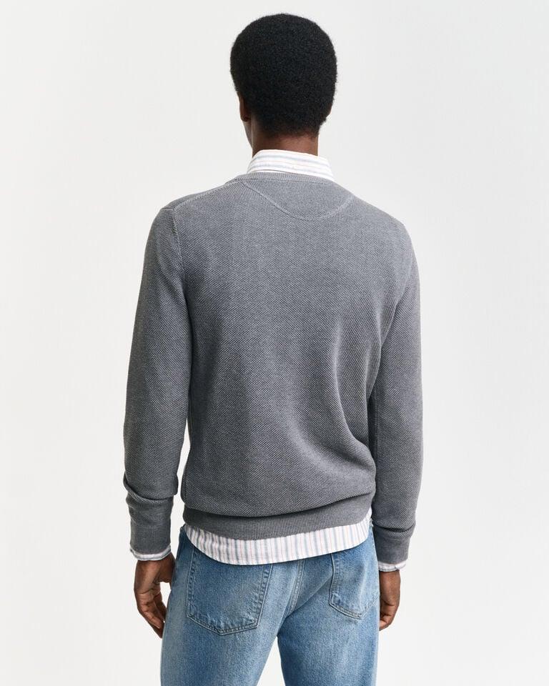 Gant Jersey de cuello redondo en piqué de algodón Outlet online