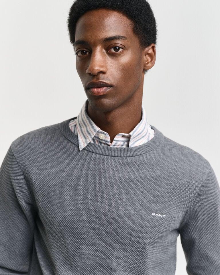 Gant Jersey de cuello redondo en piqué de algodón Outlet online