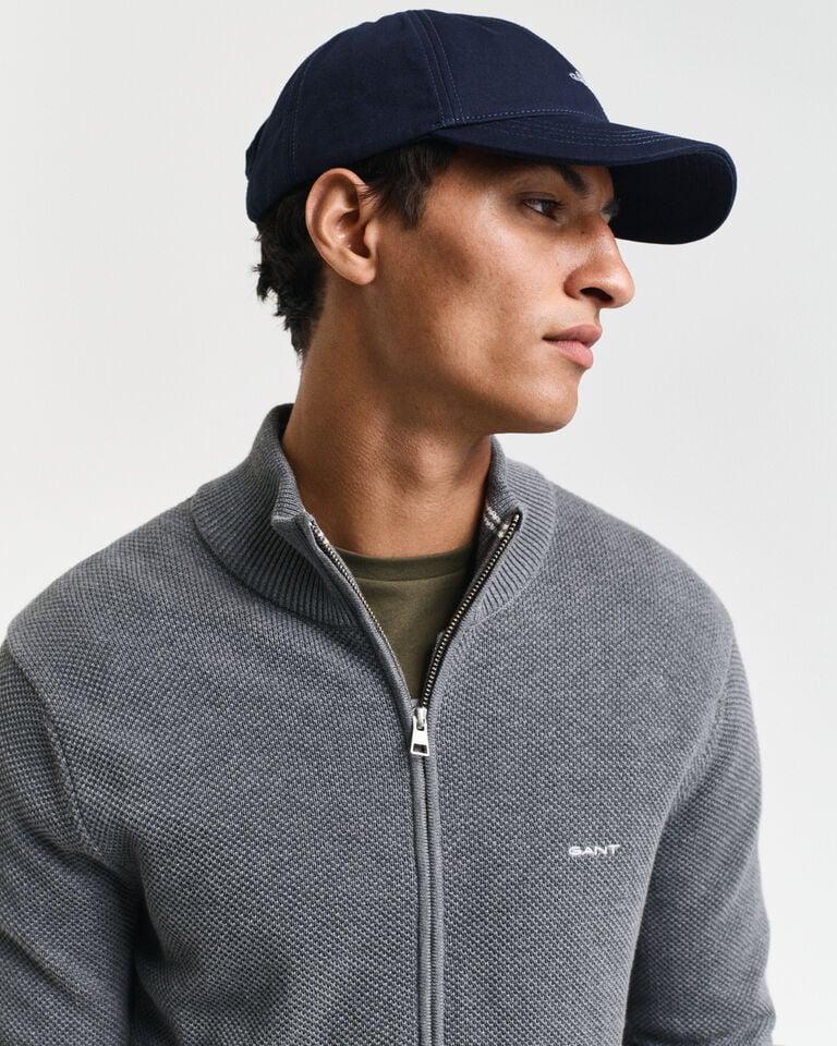 Gant Cárdigan en piqué de algodón con cremallera Venta caliente