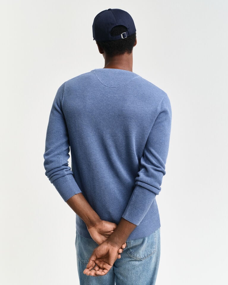 Gant Jersey de cuello redondo en piqué de algodón Rebajas de fábrica