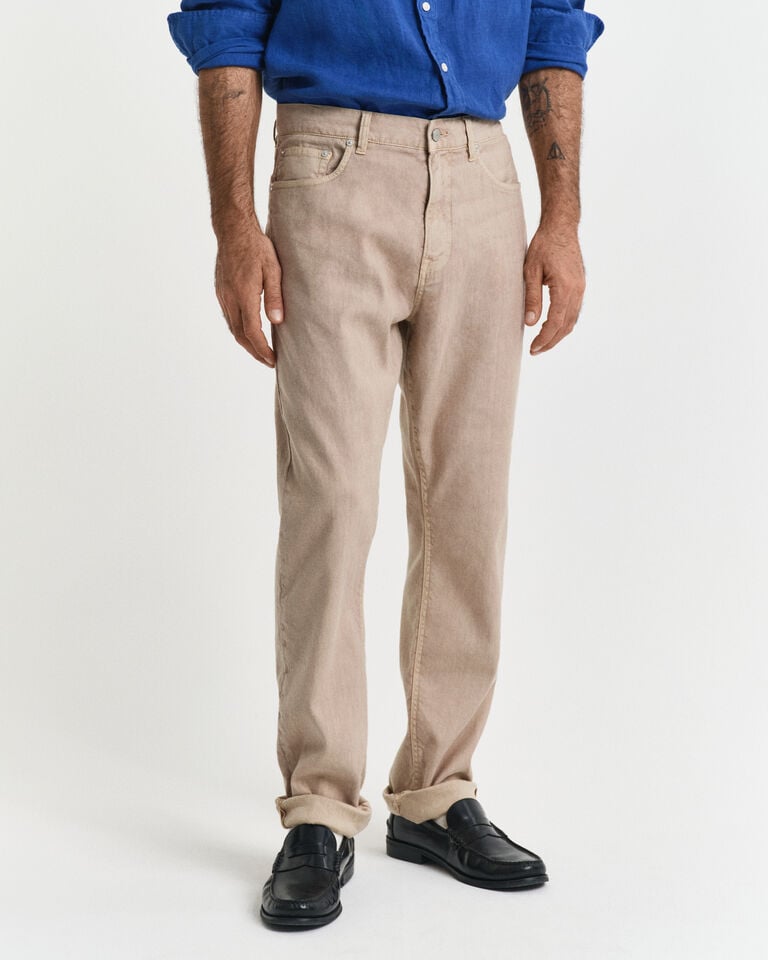 Gant Vaqueros Regular Fit de algodón y lino Liquidación