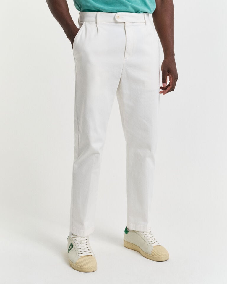 Gant Pantalones Slim Fit de sarga de algodón ajustados en el bajo Grandes descuentos