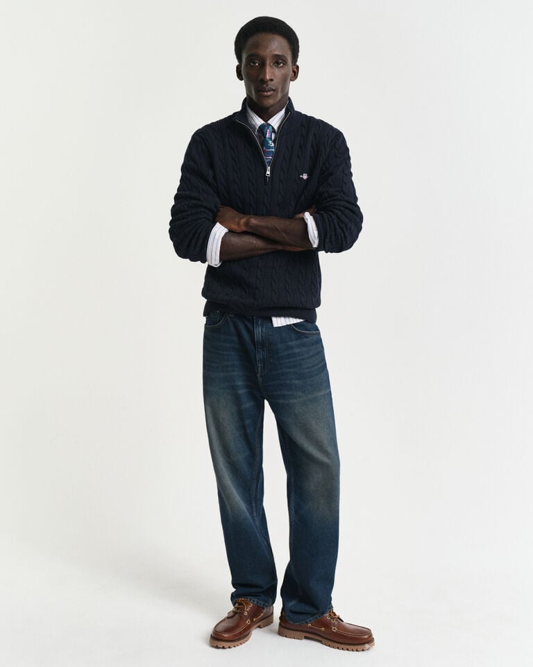 Gant Jersey de punto de ochos de algodón con media cremallera Precios de Black Friday