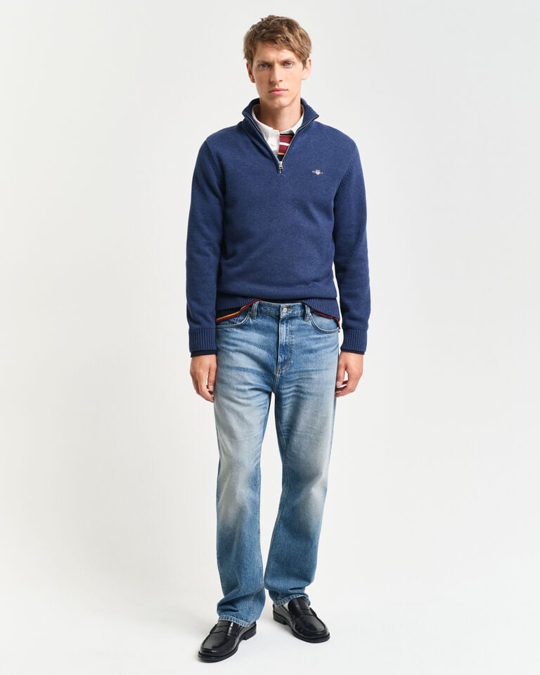 Gant Jersey de algodón con media cremallera Casual Ofertas de temporada