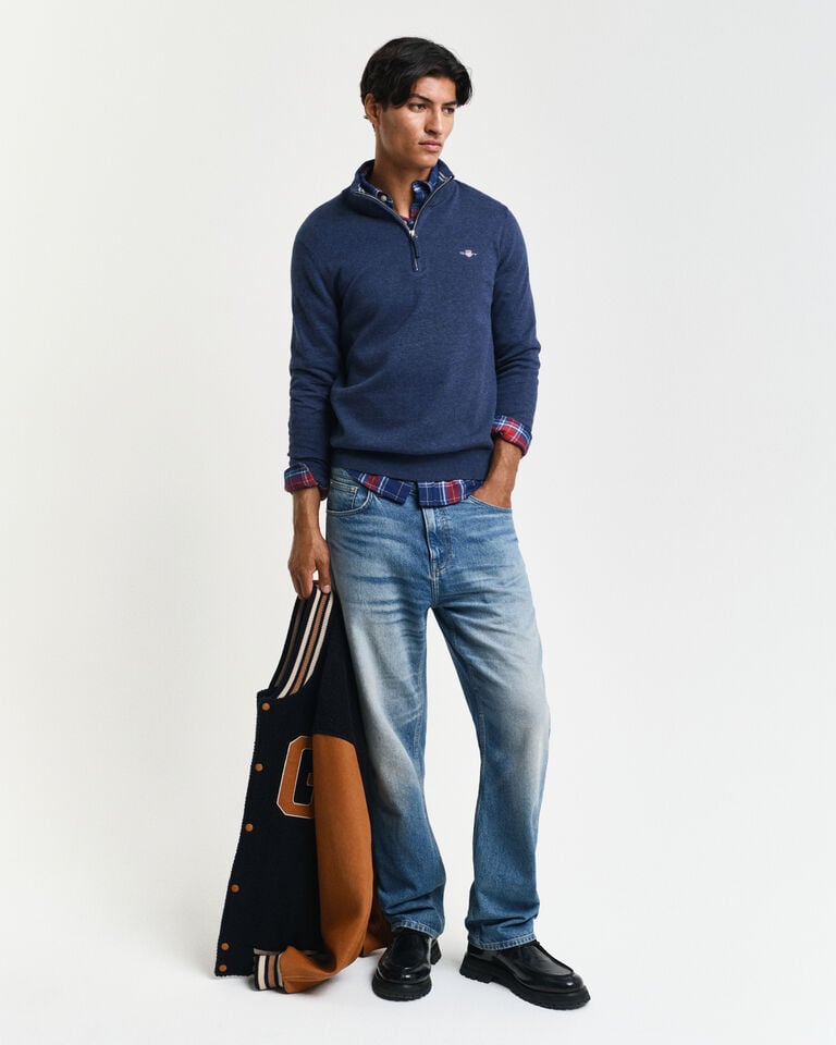 Gant Jersey clásico de algodón con media cremallera Ofertas especiales