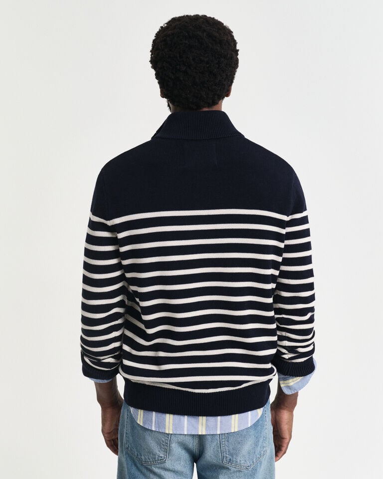 Gant Jersey de algodón a rayas con media botonadura en el cuello Gran oferta