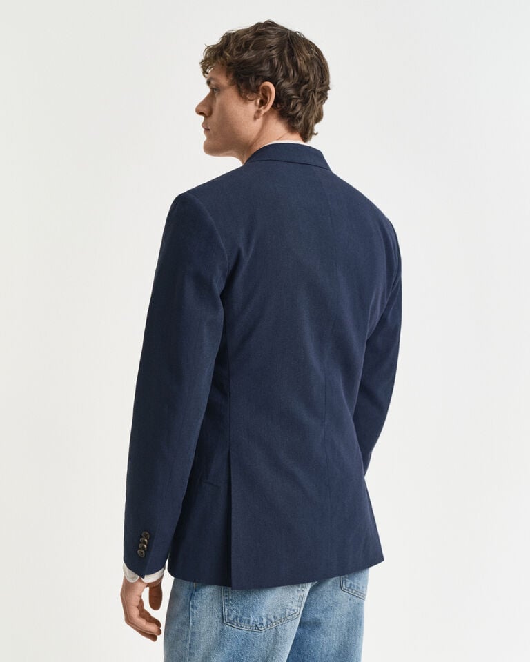 Gant Chaqueta de traje Slim Fit de algodón y lino Superdescuento
