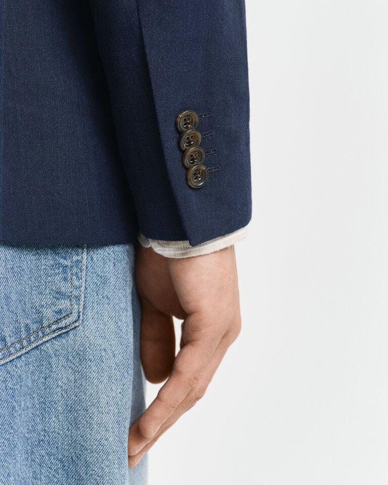 Gant Chaqueta de traje Slim Fit de algodón y lino Superdescuento