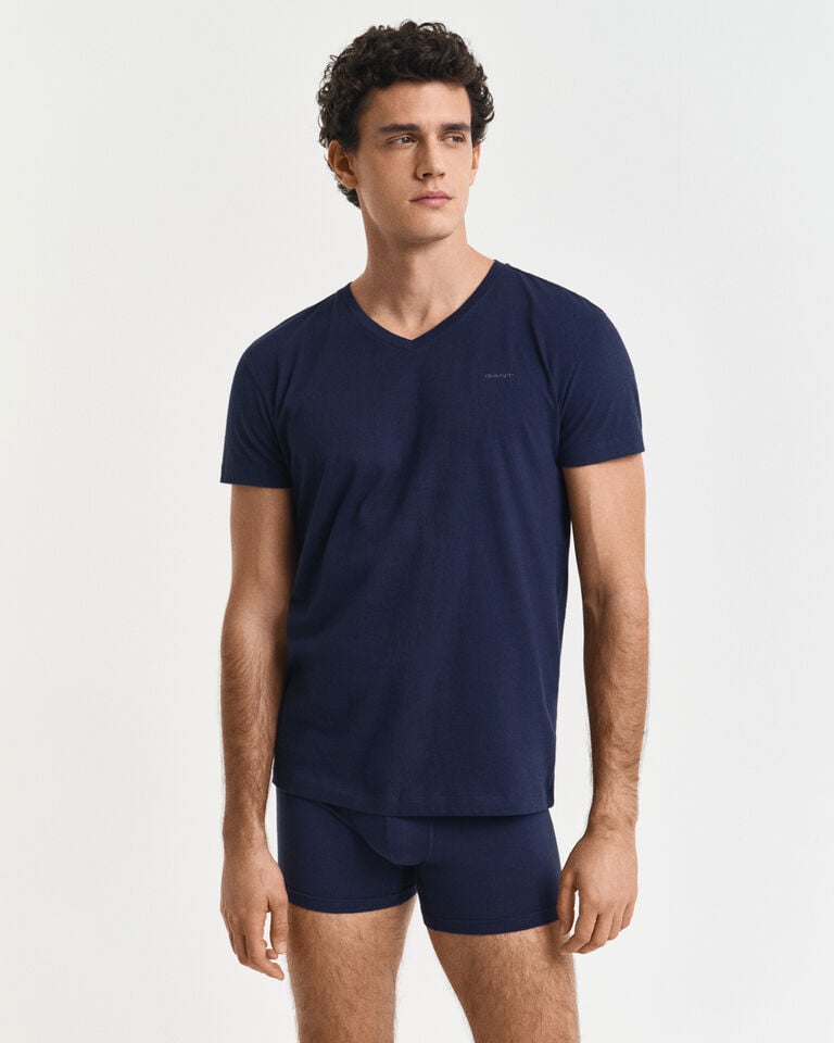 Gant Paquete de dos camisetas de cuello de pico En oferta