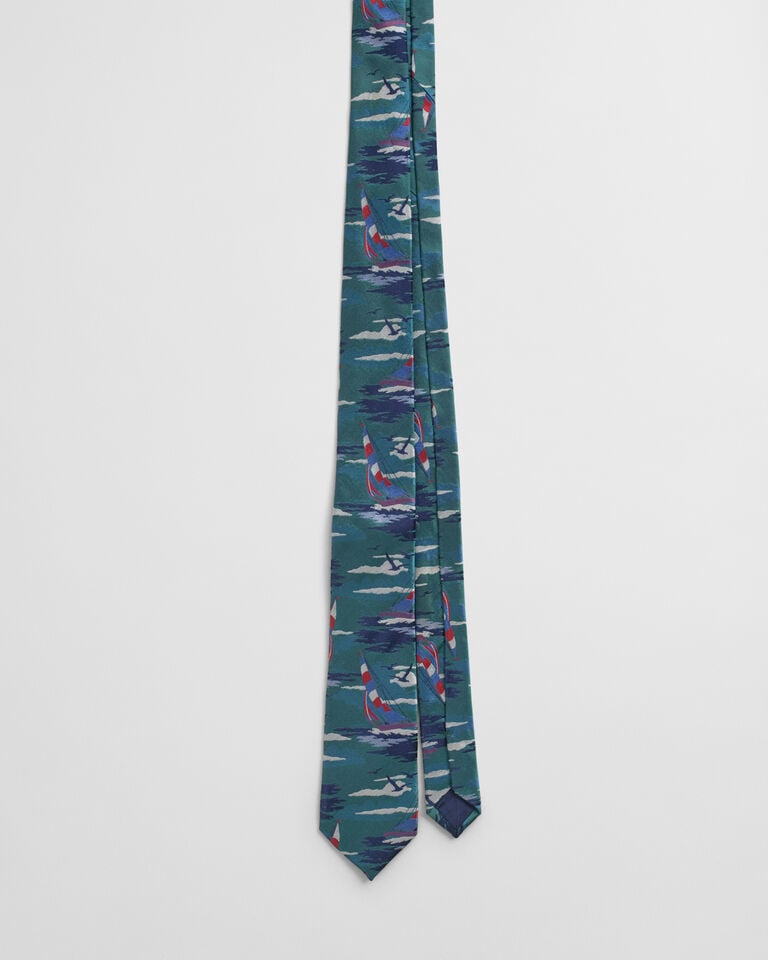 Gant Corbata de seda con estampado Sailing Rebajas de fin de temporada
